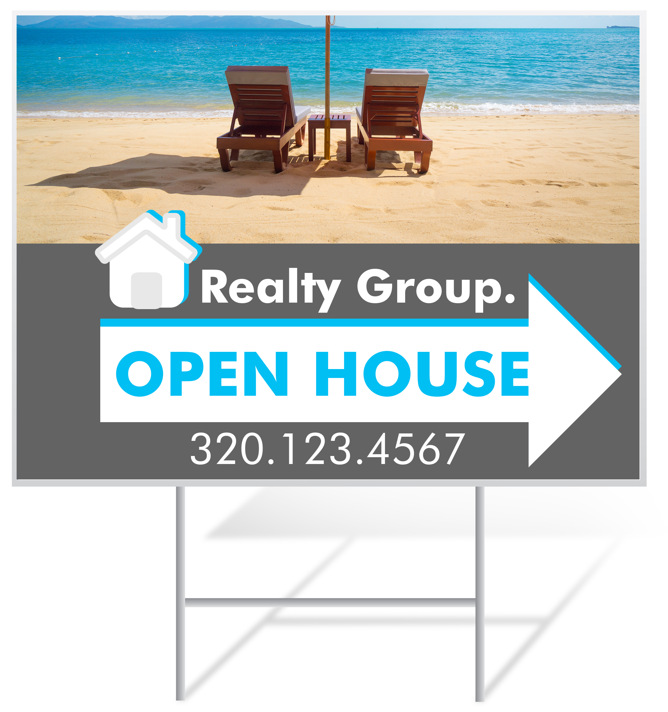 Open House Lawn Sign Example | LawnSigns.com